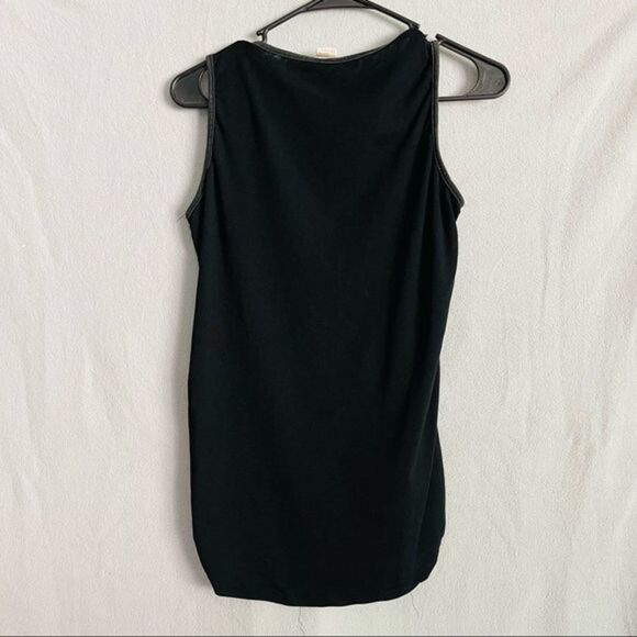 Black Lace Overlay White Graphic Lettering Tank Top Only Beyond Myself - Picture 4 of 5